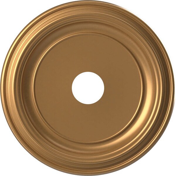 Ekena Millwork Traditional PVC Medallion (Canopies up to 11 1/2"), 19"OD x 3 1/2"ID x 1 1/2"P, Bright Coat Gold CMP19TRBGL - main